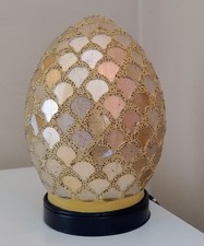 Mirrored Gold  Mosaic Glass Mini Egg LAMP Table Light - 21cm Tall *NEW*