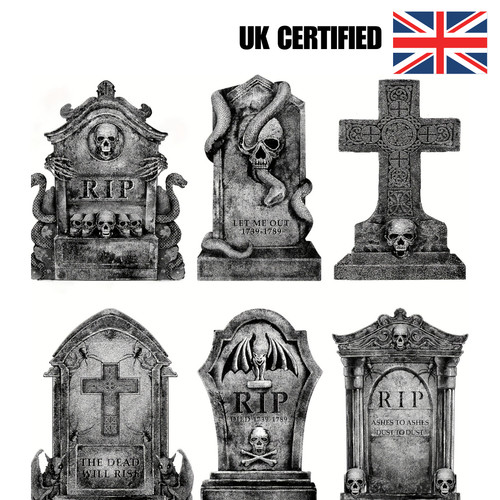 6pc halloween tombstone - 6pc,