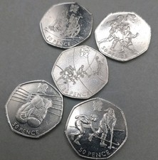 OLYMPIC JOBLOT X 5 50p coins