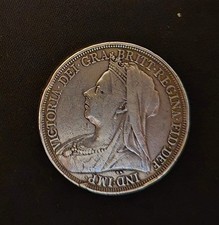 #1 1897 Queen Victoria Silver Crown coin.