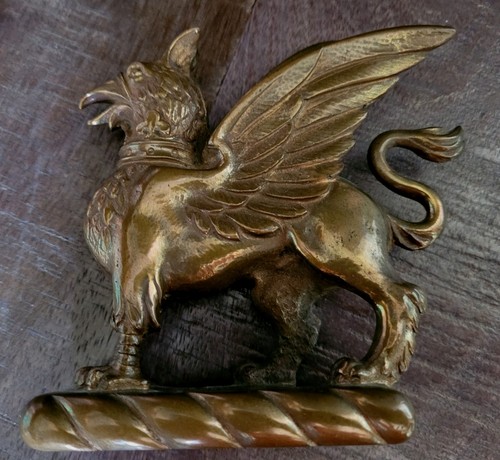 Brass heraldic griffin - heraldic,