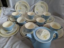 Vintage 25 peices 1950's Figgjo Flint Norway Crocus Pattern part tea set