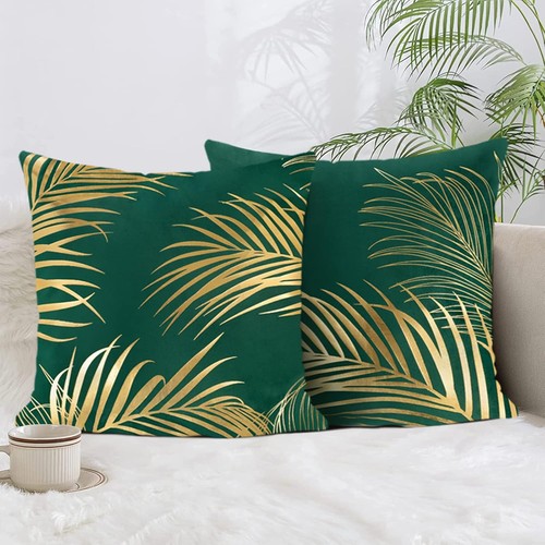 Bonhause gold leaves cushion - leaves,