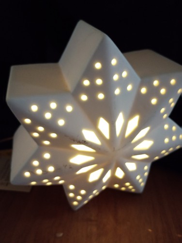Led white ceramic night star - led,