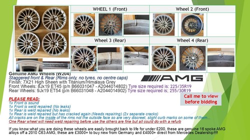 Genuine mercedes c63 amg - 19",