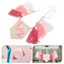  6 Months Birthday Decorations Flower High Chair Banner Highchair