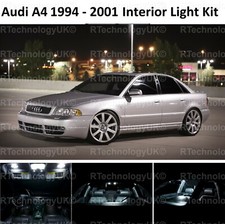 PREMIUM for Audi B5 A4 S4 1994-2001 INTERIOR WHITE UPGRADE LED LIGHT BULBS KIT