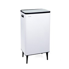 Kitchen Rubbish Recycling Press Top Bin 60L Dual 2 Waste Compartment - White
