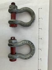 Pair of Crosby Bow Shackles, Old Stock, Unused, WLL 1 t, 3/8th"