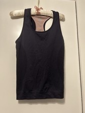 Women’s Manuka Seamless Black Pink Workout Sports Vest Cut Out Back Size S/M 