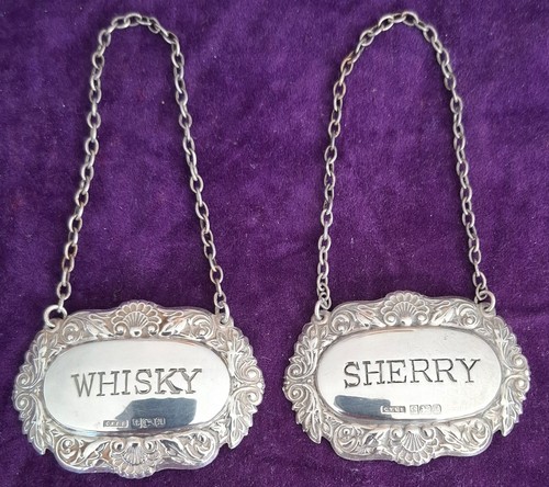 Pair silver decanter - pair,