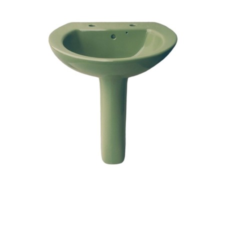 Avocado basin and pedestal - avocado,