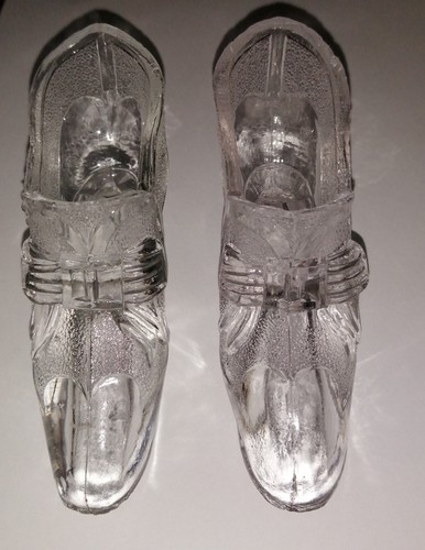 Pair glass shoes - glass, slippers