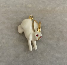 Vintage 1996 Phister Ent Enamel Rhinestone’s Eyed Bunny Rabbit Pendant Charm