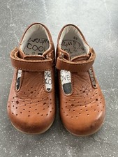 Bo-bell Tan Leather T-Bar Shoes Size 20 UK 4