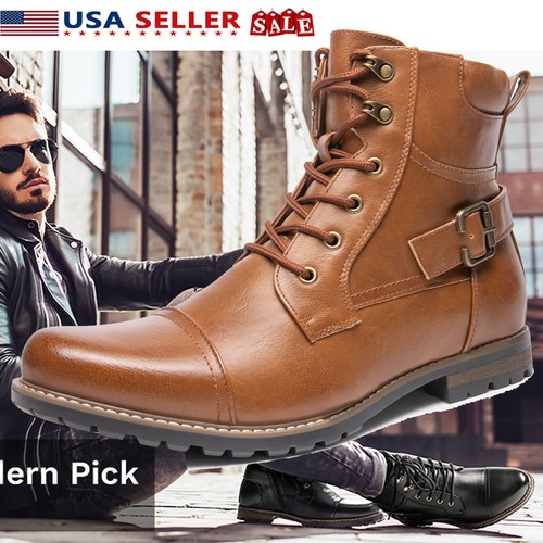 Men leather military - men's,