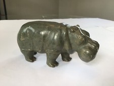 Vintage Green Stone Hippo
