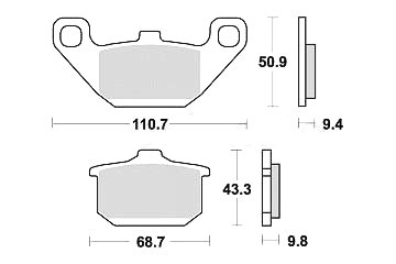 Set front rear - of, pads