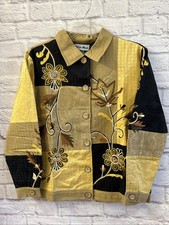 3 Piece  Indigo Moon Jacket + 2 Matching Blouses Size Medium NWT Black Tan QVC