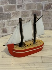 Dolls House? Miniature Vintage Wooden Ship Boat Ornament Display Children’s Toy