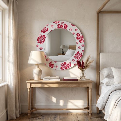 Modern round floral framed - modern,