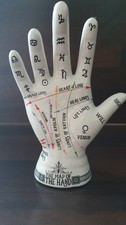CERAMIC PALMISTRY / PALM READING CHIROLOGY HAND ORNAMENT *TATTOO*