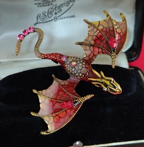 Crystal enamel red dragon - red,