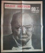 DAILY SKETCH 1965 NEWSPAPER TRIBUTE 8PAGES ,WINSTON CHURCHILL WAR PRIME MINISTER