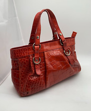 Furla red croc leather slouchy shoulder bag VGC smart classic tote lined handbag