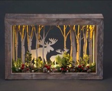 Wooden Reindeer Scene LED