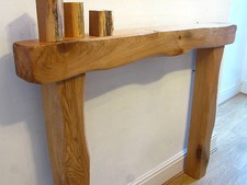  SOLID OAK BEAM FIRE SURROUND FIREPLACE MANTEL LINTEL CHUNKY RUSTIC