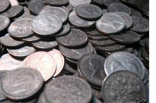 Old six penny coins - 14,