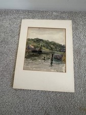 Vintage Watercolour of Boats -
