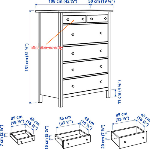 Ikea hemnes dresser - hemnes, drawer