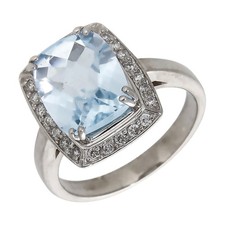 Pre-Owned 9ct White Gold Blue