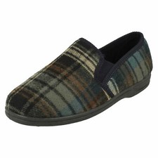 Mens Slippers Checked Pattern
