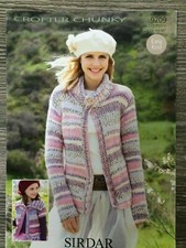 Sirdar Crofter Knitting Pattern: Ladies & Girls Jackets, Chunky, 24-46", 9209