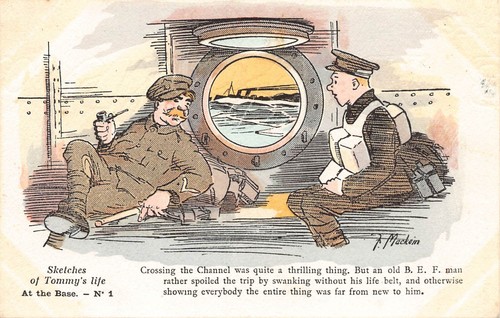 Postcard comic wwi - postcard, military