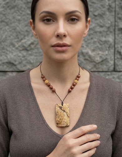 Jasper stone pendant - jasper,