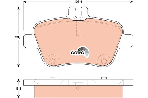 Rear brake pad set - pad,