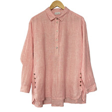 Foil Pink Linen Smock Shirt