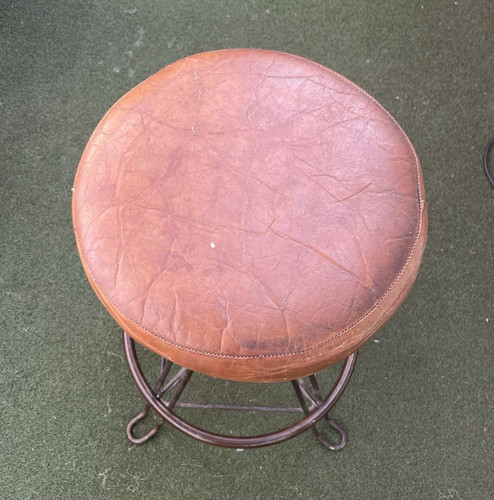 Brown black upholstered - upholstered, round