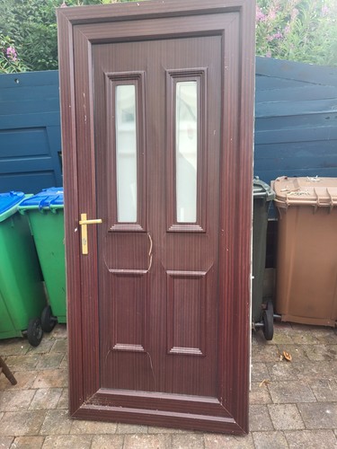 Mahogany white upvc door - mahogany/white,