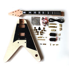 Electric Guitar DIY Kit FV1 Flamed Maple Gold Hardware Black Pickguard