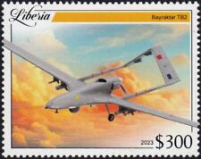 Baykar BAYRAKTAR TB2 Combat UAV Drone Aircraft MNH Stamp (2023 Liberia)