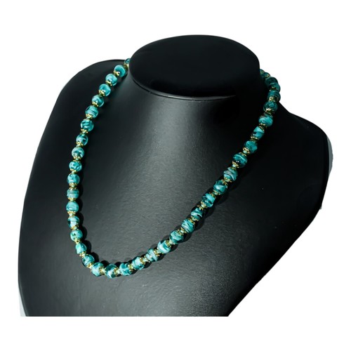 Murano glass necklace green - glass,