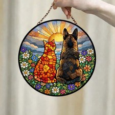 Cat and German Shepherd