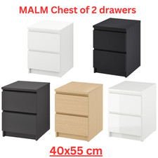 Ikea MALM Chest of 2 Drawers Bedside Table Organizer Storage Unit 40x55 cm New