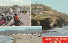 BORTH, MultiView, Ceredigion, Wales - Vintage POSTCARD