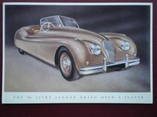 POSTCARD CAR 3.5 LITRE JAUGAR XK140 OPEN 2 SEATER CAR